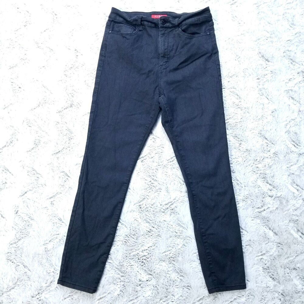 Guess Jeans Mens Size 32x30 Black‎ Slim Straight Dark Wash Denim